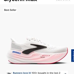 Brooks Women's White and Pink Running Shoes